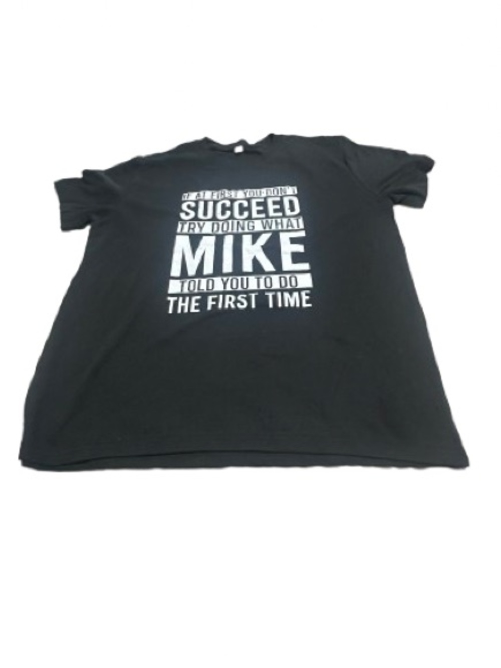 Black Graphic Tee with Bold 'MIKE' Slogan